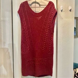 Free People Deep Rose Knit Sweater Dress